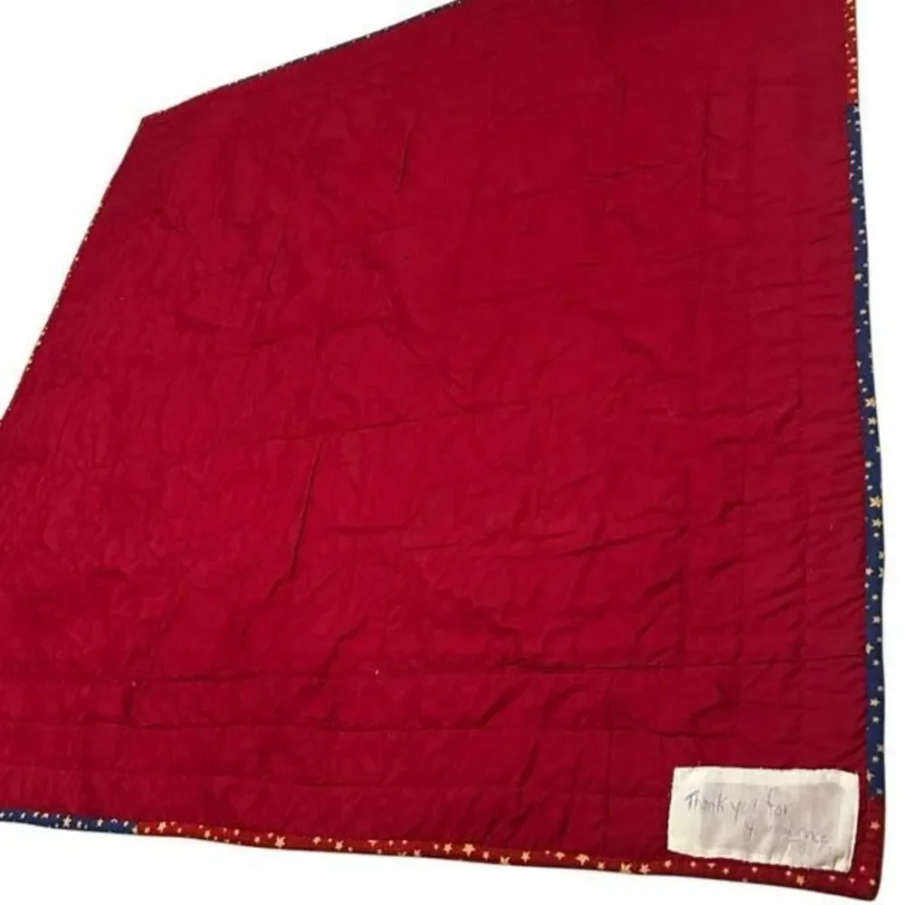 Handmade 48 x 48 Americana 250th USA Anniversary Nine Patch Lap Quilt